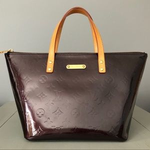Amarante Monogram Vernis Bellevue Hand Bag Purse!